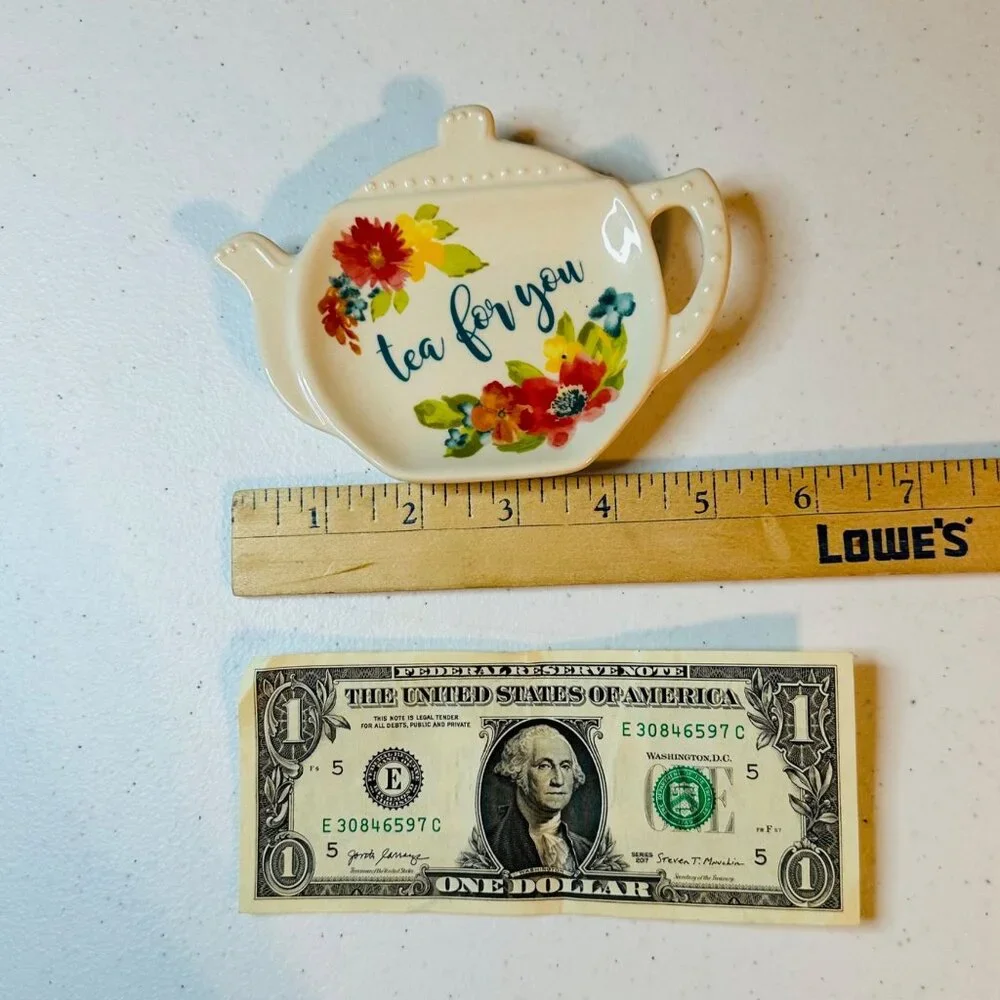 The Pioneer Woman Tea For You Tea Bag Holder With Floral Design